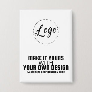 Custom Personalised Rectangle Button Template