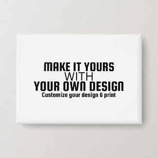 Custom Personalised Rectangle Template Button