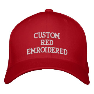 Custom Personalised Red Embroidered Baseball Cap