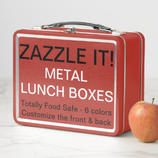 Custom Personalised RED Metal Lunch Box Template