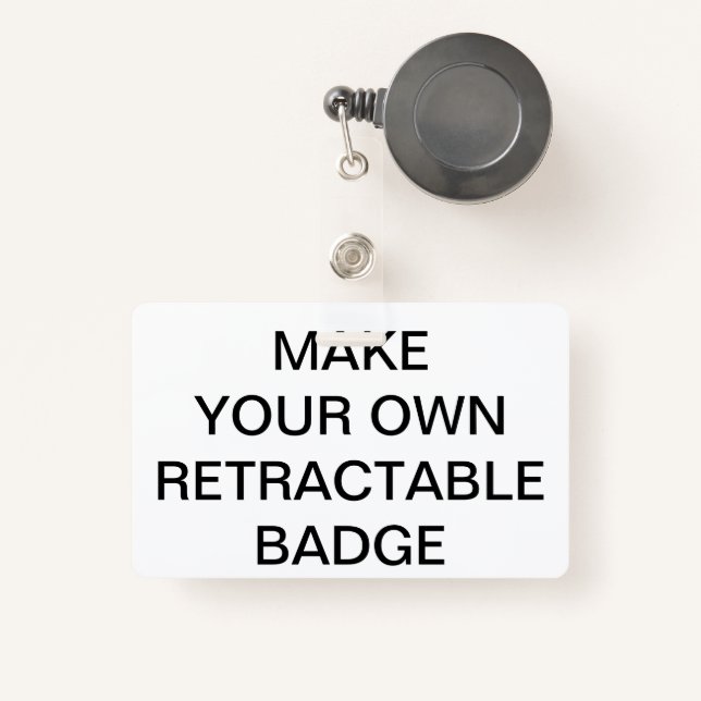 Custom Personalised RETRACTABLE BADGE & CLIP ID Badge (Front with Retractable)