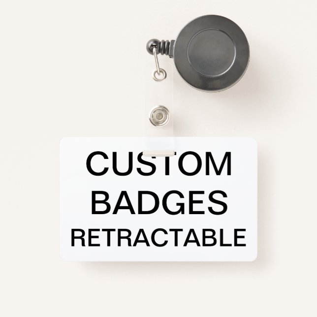 Custom Personalised RETRACTABLE CLIP BADGE ID Badge (Front with Retractable)