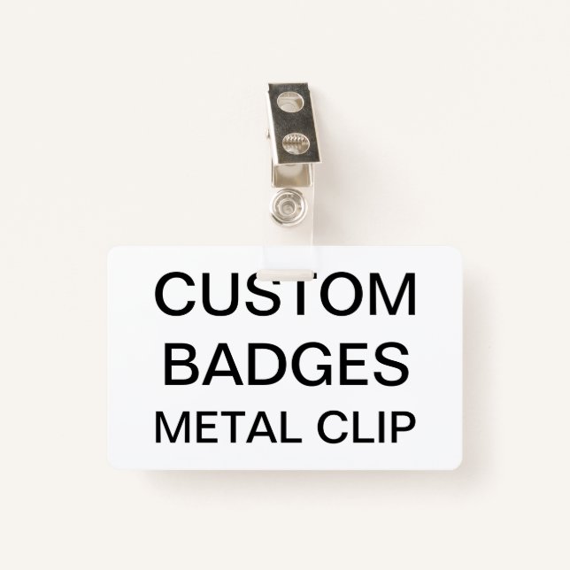 Custom Personalised RETRACTABLE CLIP BADGE ID Badge (Front with Clip)