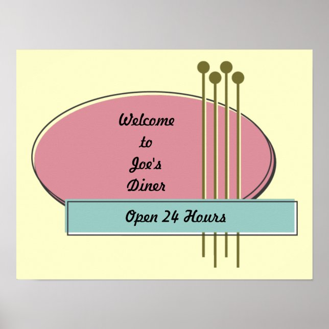 Custom Personalised Retro 50s Style Ads/Posters Poster (Front)