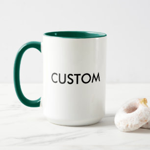 Custom Personalised Ringer 15oz Mug - HUNTER GREEN