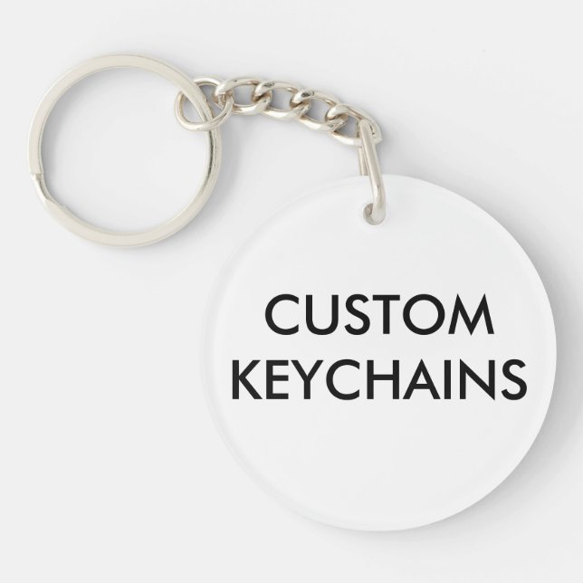 Custom Personalised Round Keychain Blank Template (Front)