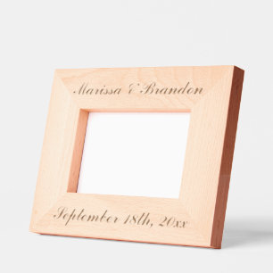 Custom Personalised Script Text Photo Landscape Etched Frames