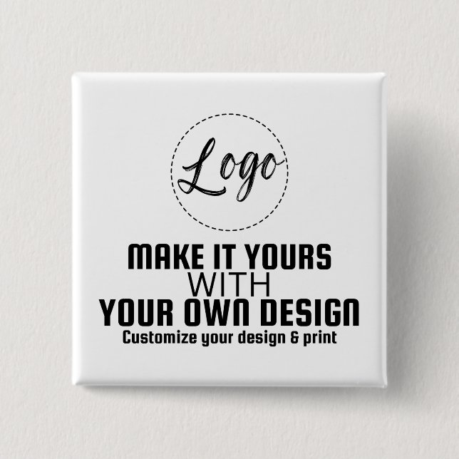 Custom Personalised Square Button Template (Front)