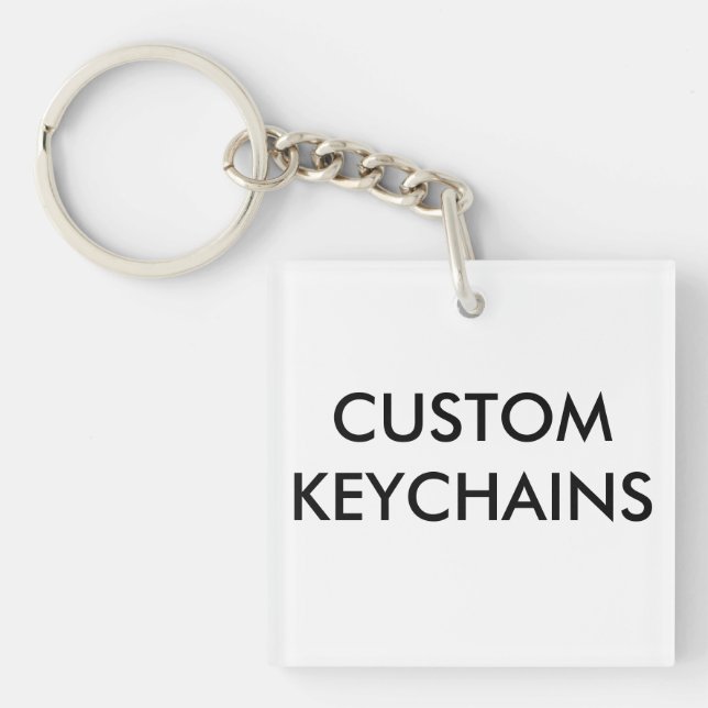 Custom Personalised Square Keychain Blank Template (Front)