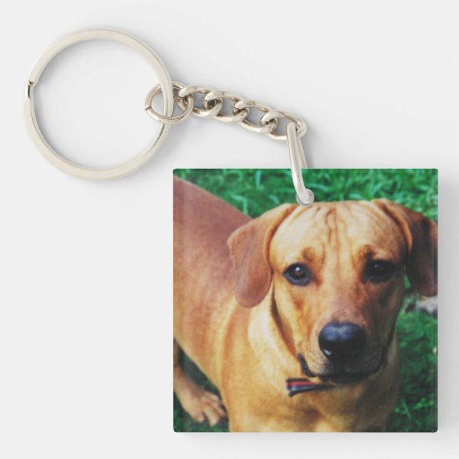 Custom Personalised Square Photo  Key Ring (Front)