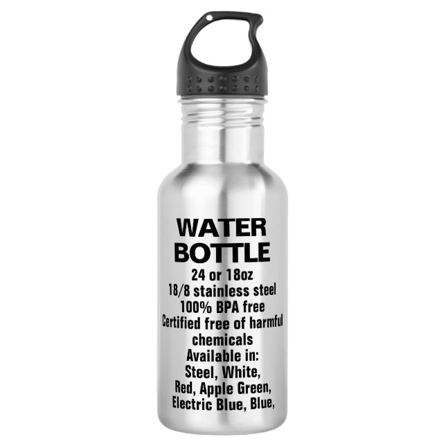Custom Personalised Stainless Steel Water Bottle (Front)