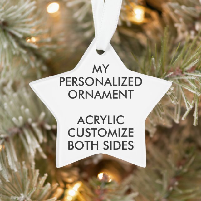 Custom Personalised STAR ACRYLIC PHOTO ORNAMENT (Tree)
