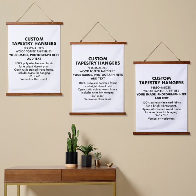 Custom Personalised TAPESTRY HANGERS 26"x36" (x3) (Asymmetrical)