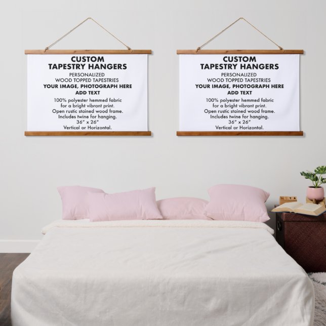 Custom Personalised TAPESTRY HANGERS 36"x26" (x2) (Bedroom)