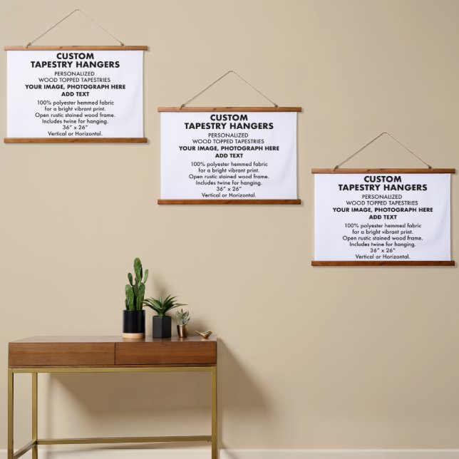 Custom Personalised TAPESTRY HANGERS 36"x26" (x3) (Asymmetrical)