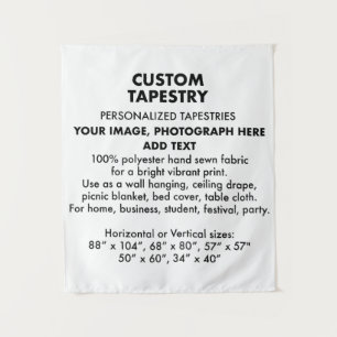Custom Personalised Tapestry Wall Hanging 34"x40"