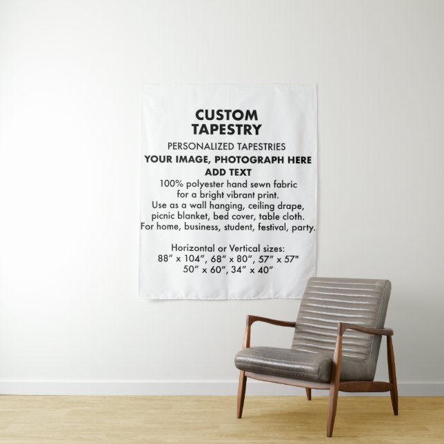 Custom Personalised Tapestry Wall Hanging 50"x60" (In Situ)