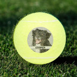 Custom Personalised Tennis Player Photo Pet Dog Tennis Balls<br><div class="desc">Fun novelty gift for your favourite tennis ace. Single or doubles players will love this photo tennis ball. Perfect for out on the court or as a display in your office. Add your favourite photo of your family, pet, business or person. Personalised with your name or pet dog's name. Great...</div>