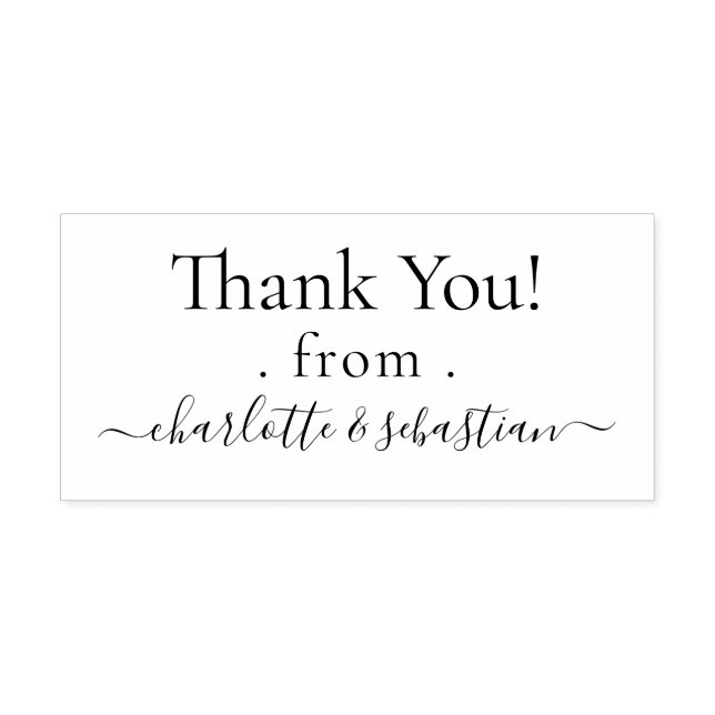 Custom Personalised Thank You Elegant Scroll Text Rubber Stamp (Imprint)