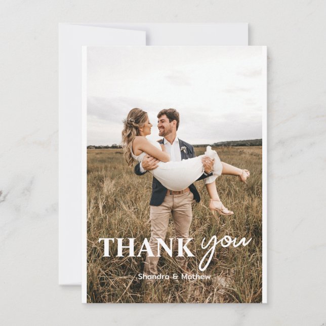 Custom Personalised Wedding  Thank You Card (Front)