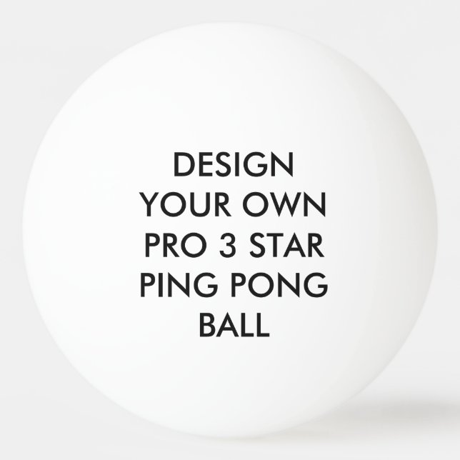 Custom Personalised White 3 Star Ping Pong Ball (Front)