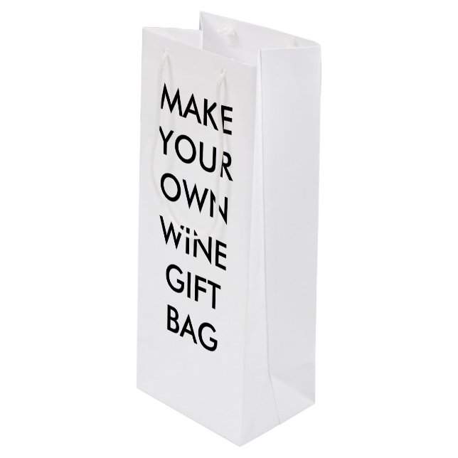 Custom Personalised Wine or Champagne Gift Bag (Front Angled)