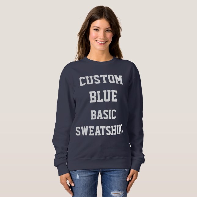 Custom Personalised Women's BASIC NAVY SWEATSHIRT (Front Full)
