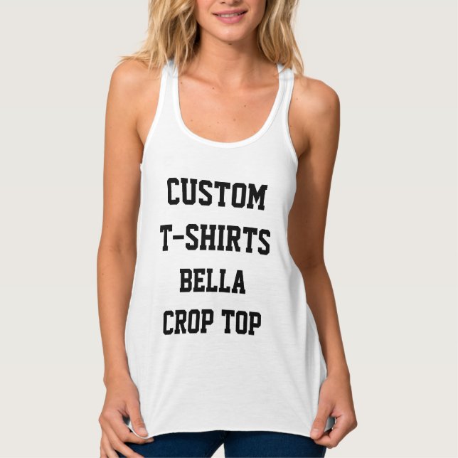 Custom Personalised Women's BELLA FLOWY CROP TOP (Front)