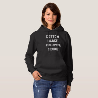 Custom Personalised Women's BLACK PULLOVER HOODIE