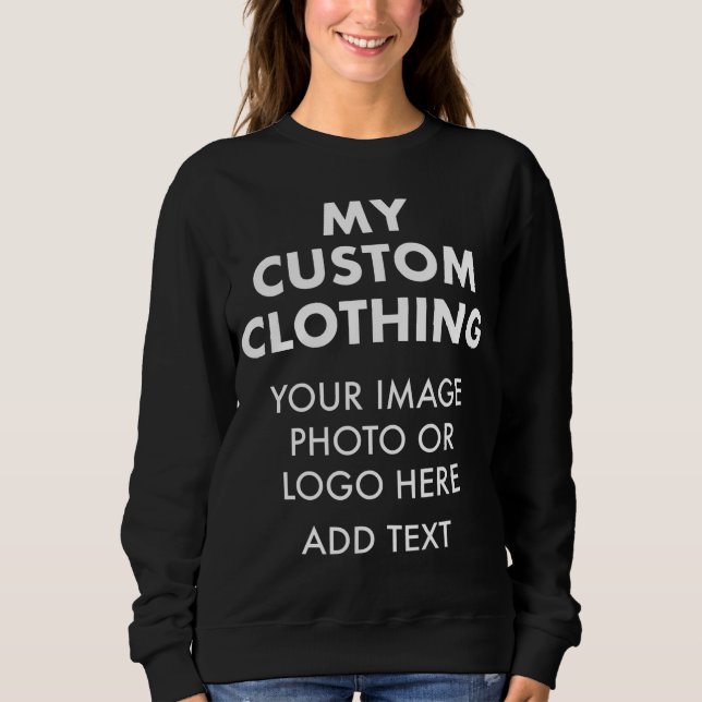 Custom Personalised WOMEN'S BLACK SWEATSHIRT (Front)