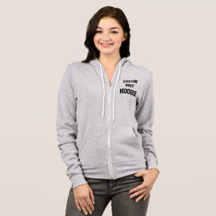 Custom Personalised Women's GREY FULL ZIP HOODIE