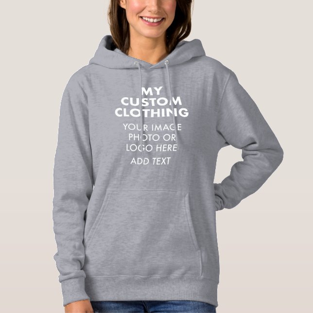 Custom Personalised WOMEN'S GREY HOODIE (Front)
