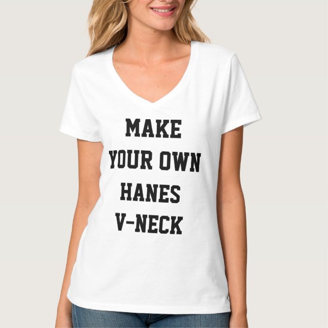 Custom Personalised Women's HANES V-NECK T-SHIRT (Front)