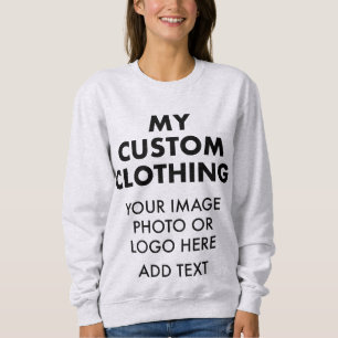 Custom Personalised WOMEN'S LIGHT GREY SWEATSHIRT
