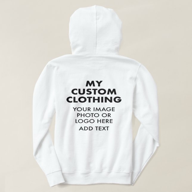 Custom Personalised WOMEN'S WHITE HOODIE (Design Back)