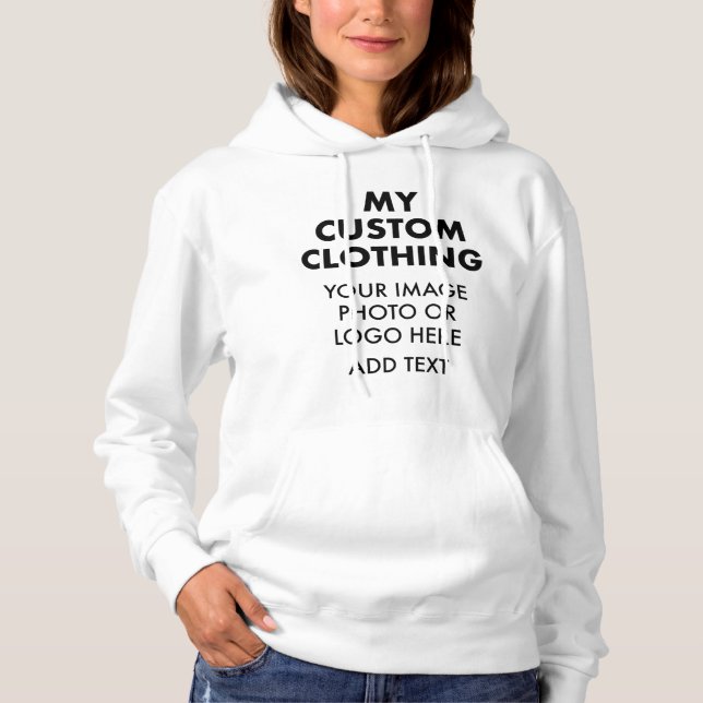 Custom Personalised WOMEN'S WHITE HOODIE (Front)