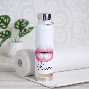 Custom Personalised Your Name Lips Water Bottle