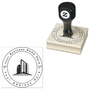 Custom Personalised Your Own Round Return Address Rubber Stamp