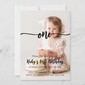 Custom Personalize First Birthday Invitation