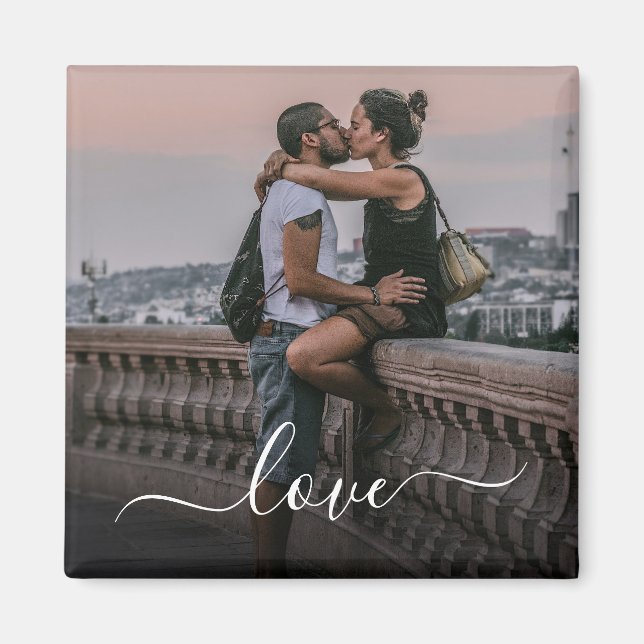 Custom Personalize Photo Template with Love Text Magnet (Front)