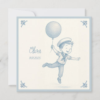 Custom personalized baby boy name  holiday card