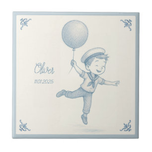 Custom personalized baby boy name  tile