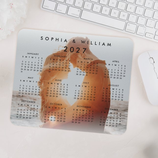 Custom Personalized Family Photo 2027 Calendar Mouse Pad (Creator Uploaded)