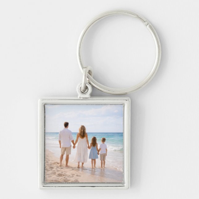 Custom Personalized Family Photo Key Ring (Front)