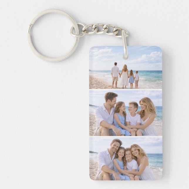 Custom Personalized Family Photo Key Ring (Front)
