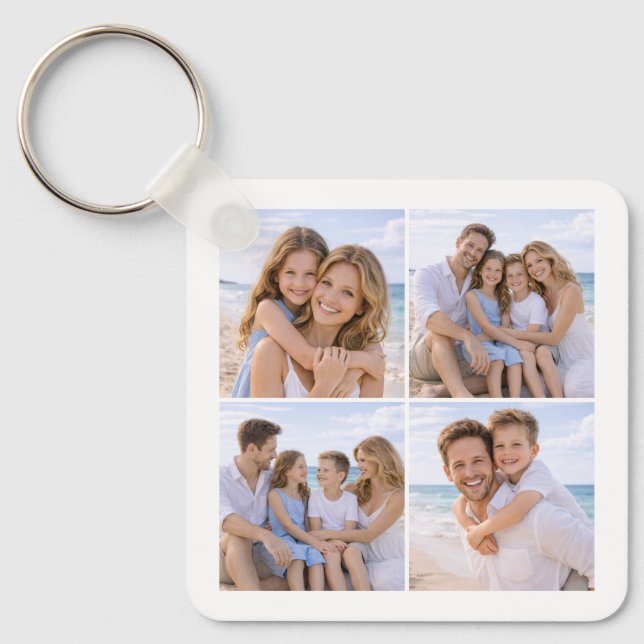 Custom Personalized Family Photo Key Ring (Front)