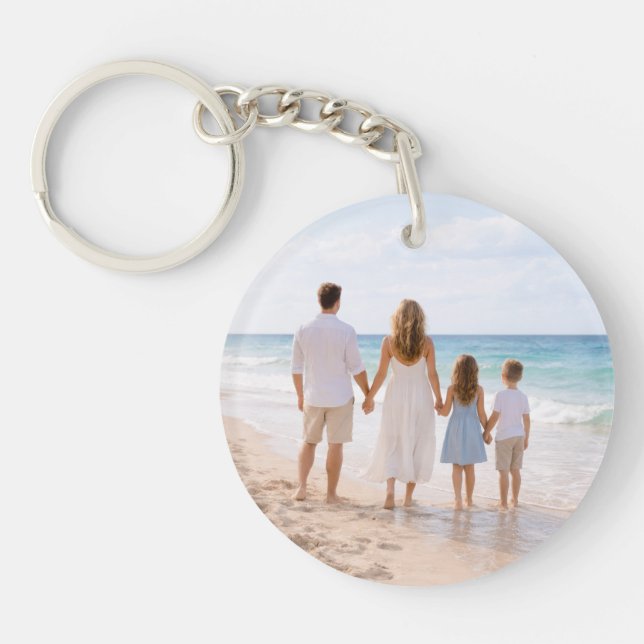 Custom Personalized Family Photo Key Ring (Front)