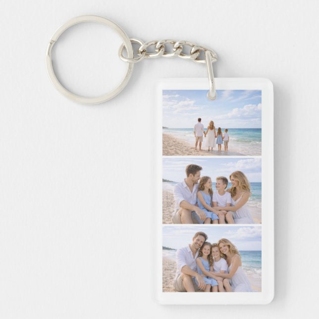 Custom Personalized Family Photo Key Ring (Front)