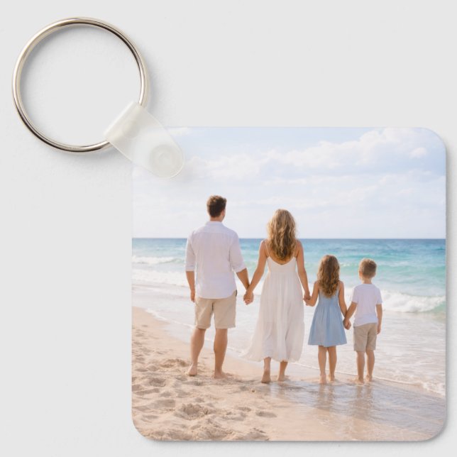 Custom Personalized Family Photo Key Ring (Front)