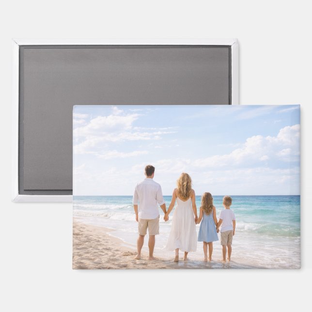 Custom Personalized Family Photo Magnet (Front/Back)